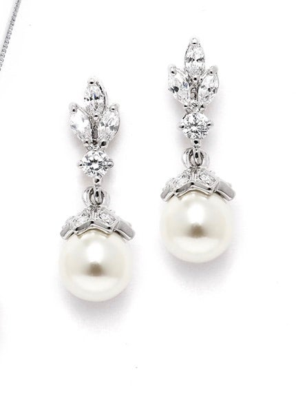 Pearl Drop Vintage Wedding Earrings